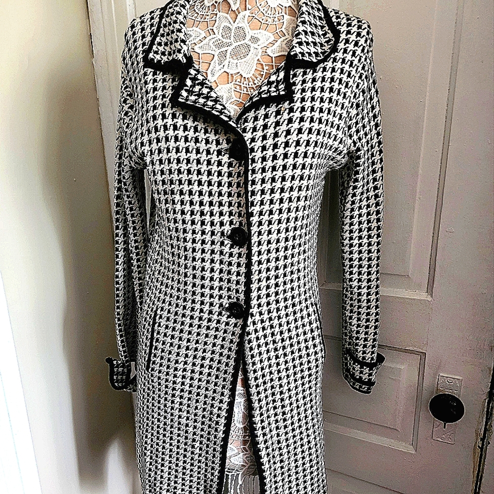 Ralph Lauren Houdstooth Cardigan Sweater Jacket